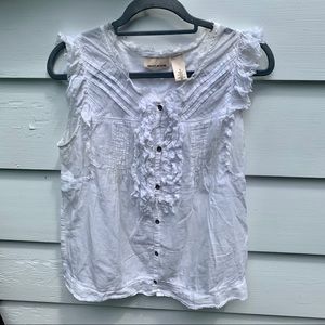 DKNY JEANS  sleeveless ruffled top